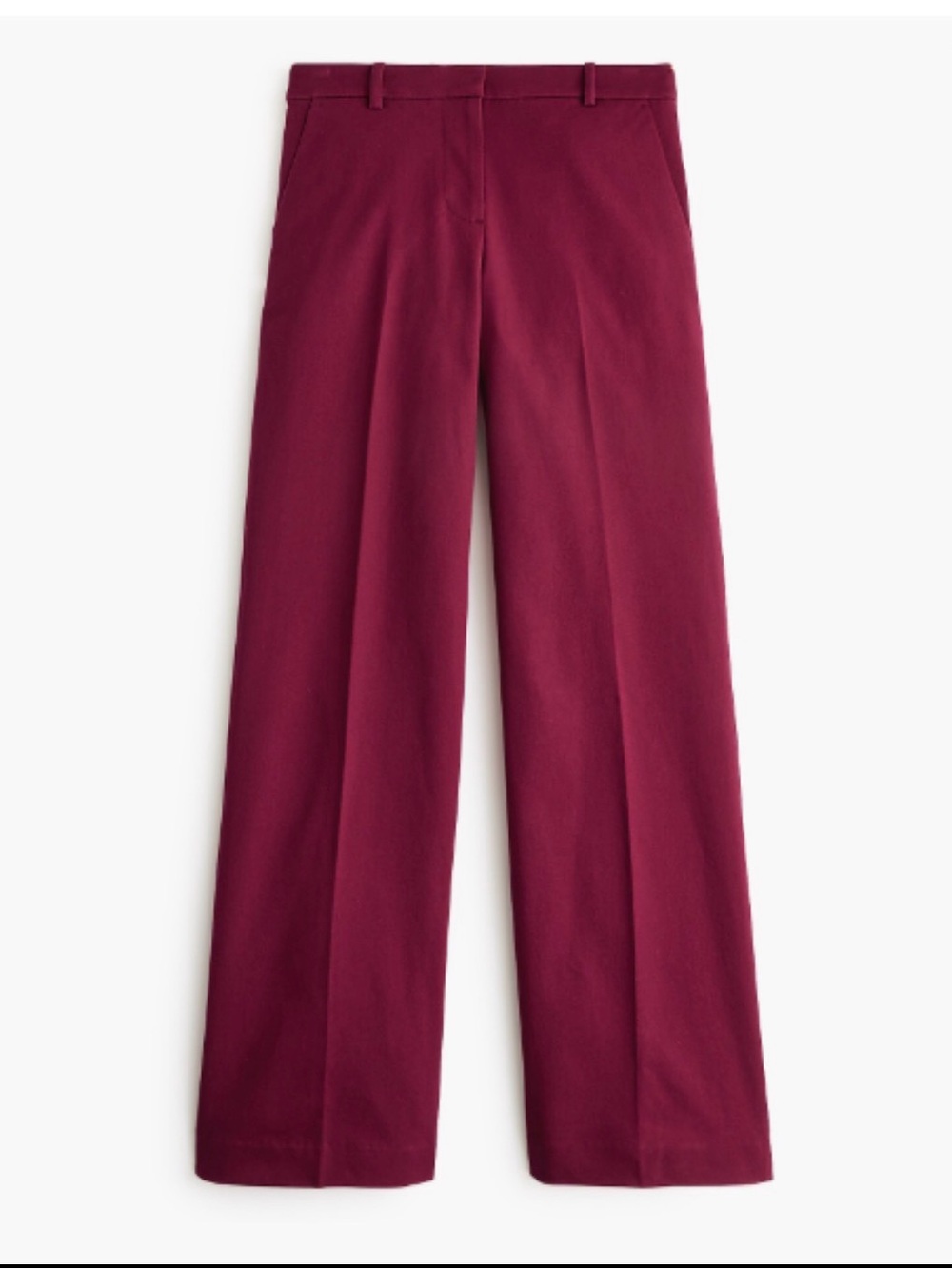 J Crew Factory Remy high rise full length, Wide-Leg pant in Burgundy - Size 4